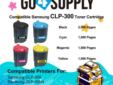 Compatible Combo Set Samsung CLP 300 CLP-K300A CLP-C300A CLP-M300A CLP-Y300A to use with SAMSUNG CLP-300 CLP-300N CLX-2160 CLX-2160N CLX-3160 CLX-3160FN Printers For Cheap