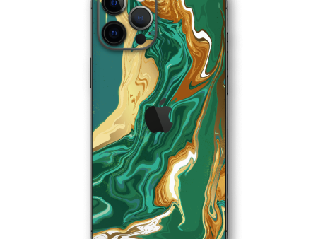 iPhone 12 PRO SIGNATURE Emerald-Gold Liquid Skin For Sale