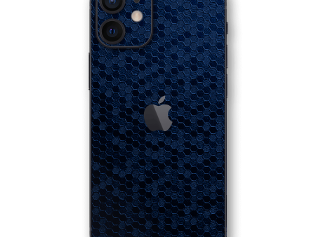 iPhone 12 LUXURIA Navy Blue HONEYCOMB 3D TEXTURED Skin Fashion