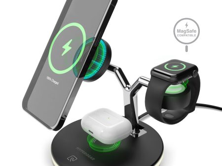 MaxCharge 3-in-1 Wireless Charging Stand with 15W Magnetic Wireless Fast Charge | Black on Sale