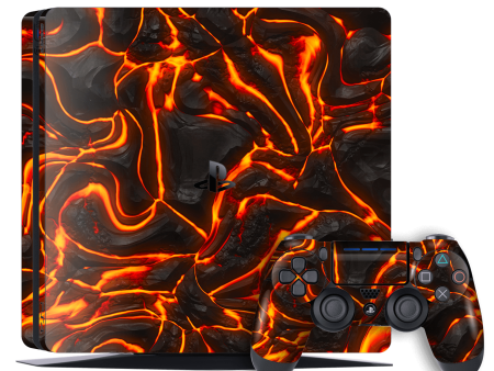 Playstation 4 SLIM (PS4 Slim) SIGNATURE LAVA Skin - 06 For Sale