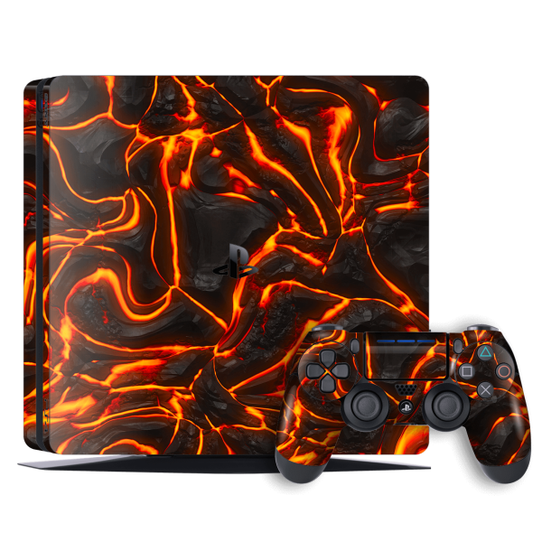 Playstation 4 SLIM (PS4 Slim) SIGNATURE LAVA Skin - 06 For Sale