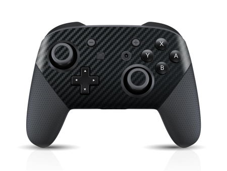 Nintendo Switch Pro CONTROLLER 3D Textured CARBON Fibre Skin - BLACK For Sale