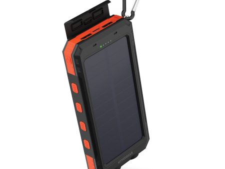 10,000mAh | SolPro 10K Fast Charge Solar Power Bank with 20W USB-C PD | Black and Orange Online Sale