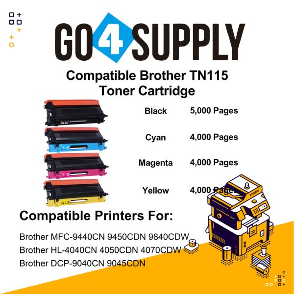 Compatible Brother TN115 TN-115 Toner Cartridge Used for Brother HL-4040CN 4050CDN 4070CDW MFC-9440CN 9450CDN 9840CDW DCP-9040CN 9045CDN Hot on Sale