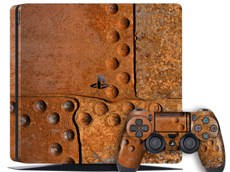 Playstation 4 SLIM (PS4 Slim) SIGNATURE RUST Skin - 14 For Sale