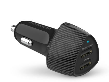 SpeedBoost 12W USB + 5W USB Car Charger | Black Online Sale