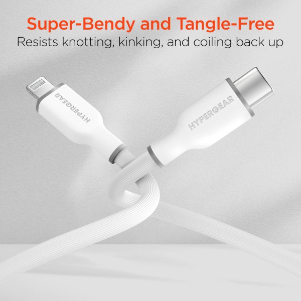 Flexi Pro USB-C to Lightning Soft-Touch Silicone Fast Charge Cable | 4ft | White Online Hot Sale