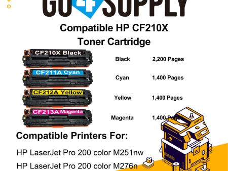 Compatible Set for HP CF210X Toner Cartridge Used for HP LaserJet Pro 200 color M251n  251nw  251MFP  M276n nw Printer on Sale