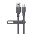 Flexi Pro USB to USB-C Soft-Touch Silicone Charge & Sync Cable | 4ft | Gray Cheap