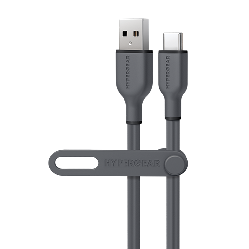 Flexi Pro USB to USB-C Soft-Touch Silicone Charge & Sync Cable | 4ft | Gray Cheap