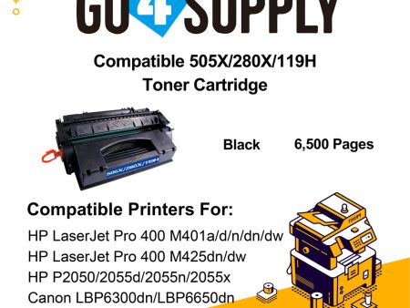 Compatible CE505A CF280A CRG-119 Universal Toner Cartridge Replacement for HP LaserJet Pro 400 M401a d n dn dw, Pro 400 M425dn dw, P2030 2035 2035n P2050 2055d 2055n 2055x Discount