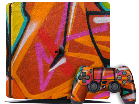 Playstation 4 SLIM (PS4 Slim) SIGNATURE GRAFFITI Skin - 05 Supply