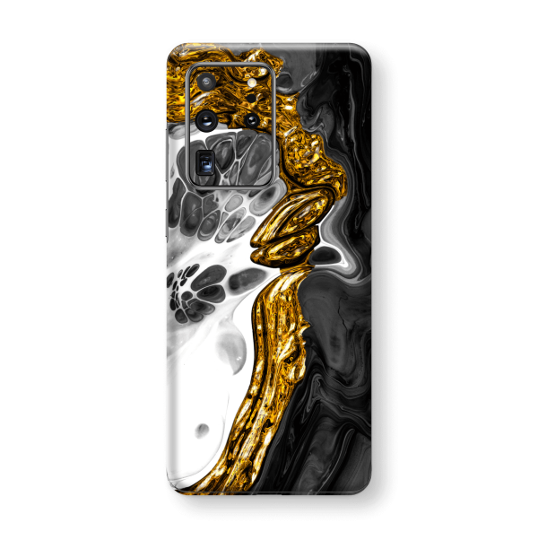 Samsung Galaxy S20 ULTRA SIGNATURE Abstract MELTED Gold Skin Supply