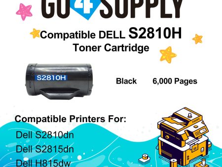 Compatible (6,000 Yield) Dell 2810 593-BBMF 47GMH Toner Cartridge Replacement for S2810dn H815dw S2815dn Printer Online now