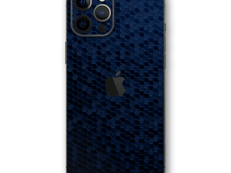 iPhone 12 PRO LUXURIA Navy Blue HONEYCOMB 3D TEXTURED Skin Hot on Sale