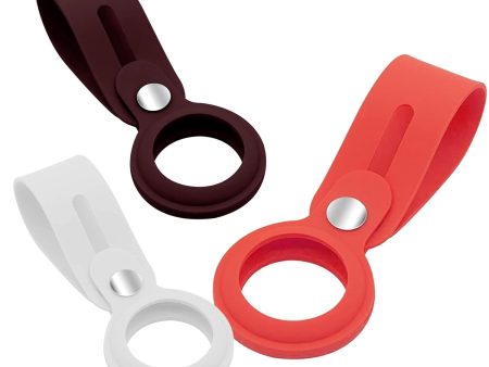 Apple Airtags-(2021) (FOSO) Silicone Loop Case - Orange, White & Wine Red Hot on Sale