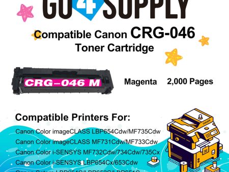 Compatible (Standard-Yield) Magenta CANON CRG046 CRG-046 Toner Cartridge Used for Color imageCLASS LBP654Cdw MF735Cdw MF731Cdw MF733Cdw; Color i-SENSYS LBP654Cx 653Cdw MF732Cdw 734Cdw 735Cx; Satera MF731Cdw LBP654C LBP652C LBP651C MF735Cdw MF733Cdw on Sale