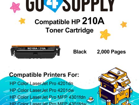 Compatible HP 210A W2100A Black Toner Cartridge to use for HP Color LaserJet Pro 4201dn 4201dw;Color LaserJet Pro MFP 4301fdn 4301fdw Printers Online