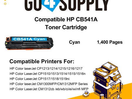 Compatible HP Cyan CB541A Toner Cartridge Used for HP Color laserJet CM1300MFP  CM1312MFP Series  CM1312cb  eb wb ci ei wi nfi MFP Printer For Cheap