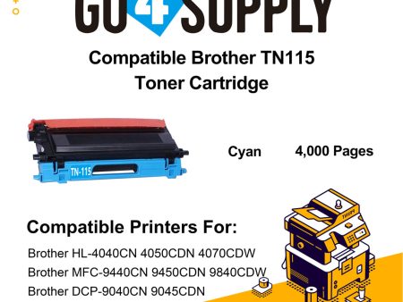 Compatible Cyan Brother TN115 TN-115 Toner Cartridge Used for Brother HL-4040CN 4050CDN 4070CDW MFC-9440CN 9450CDN 9840CDW DCP-9040CN 9045CDN Online Sale