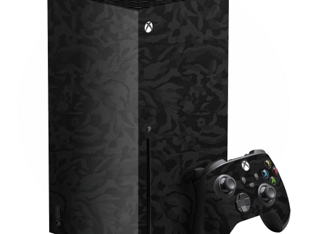 XBOX Series X LUXURIA BLACK CAMO 3D TEXTURED Skin Online now