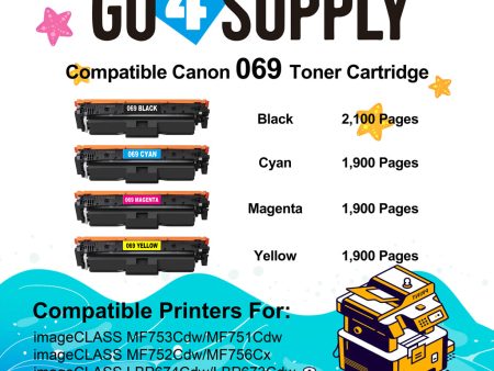 Compatible Canon 069 (Combo Set) Toner Cartridge Used in Canon Color imageCLASS MF753Cdw MF751Cdw LBP674Cdw Printers Online Hot Sale