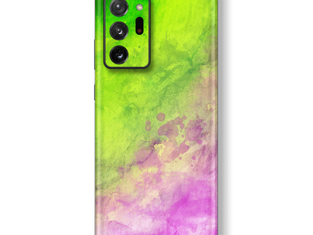 Samsung Galaxy NOTE 20 ULTRA SIGNATURE ABSTRACT Watercolour Pink Green Skin For Discount