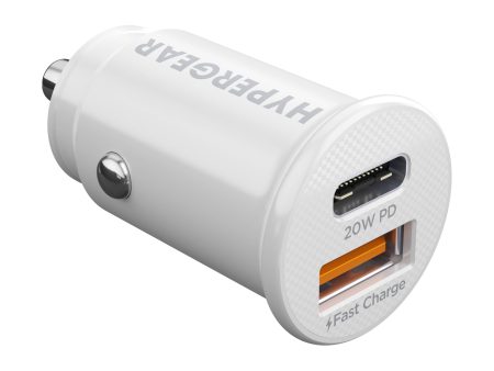 mini 20W USB-C PD + 18W USB Fast Car Charger | White Fashion