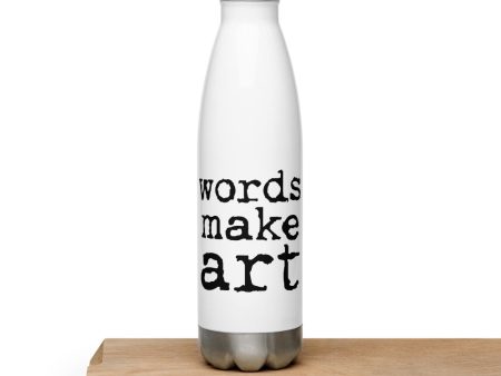 Words Make Art Water Bottle - Black Cheap