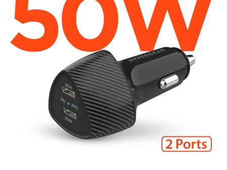 SpeedBoost 25W USB-C PD + 20W USB-C PD Fast Car Charger with PPS | Black Online