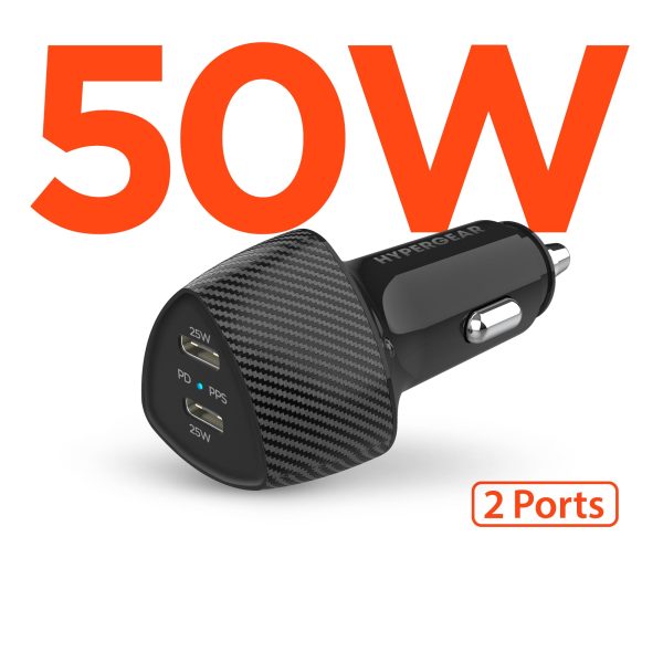 SpeedBoost 25W USB-C PD + 20W USB-C PD Fast Car Charger with PPS | Black Online