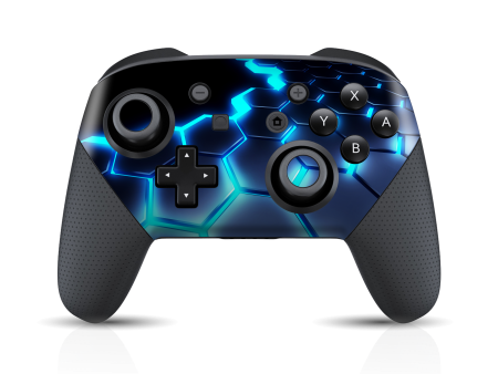 Nintendo Switch Pro CONTROLLER SIGNATURE Abstract BLUE LAVA Skin For Cheap