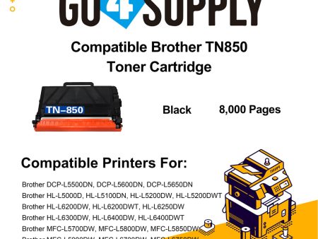 Compatible Brother TN850 TN-850 Toner Unit Used for DCP-L5500DN L5600DN L5650DN, HL-L5000D L5100DN L5200DW L5200DWT L6200DW L6200DWT L6250DW L6300DW L6400DW L6400DWT; MFC-L5700DW L5800DW L5850DW L5900DW L6700DW L6750DW L6800DW L6900DW Printer on Sale