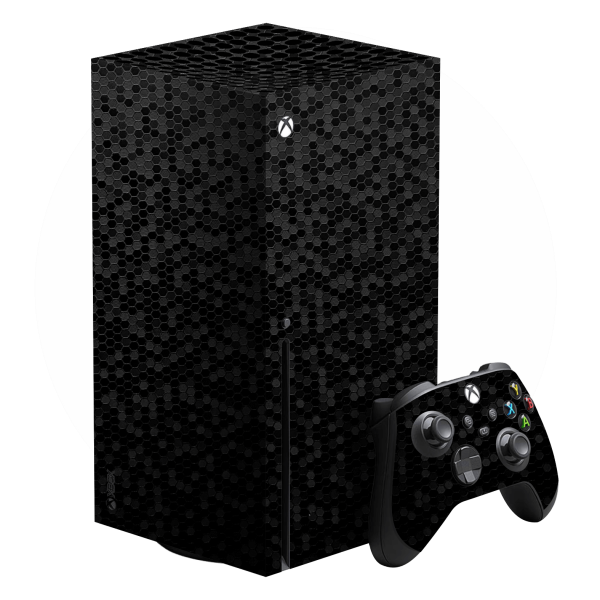 XBOX Series X LUXURIA BLACK HONEYCOMB 3D TEXTURED Skin Sale