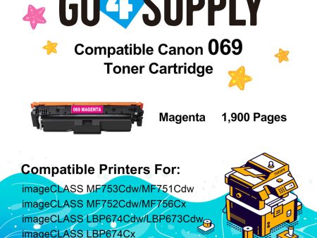 Compatible Canon 069 Magenta Toner Cartridge Used for Canon Color imageCLASS MF753Cdw MF751Cdw LBP674Cdw Printers Hot on Sale