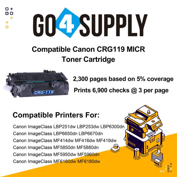 Compatible (Standard Page Yield) Toner Cartridge Replacement for Canon i-SENSYS LBP251dw 252dw 253x MF411dw MF416dw MF418x MF419x, Satera LBP251 252 6300 6330 6340 6600 Printers on Sale