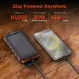 10,000mAh | SolPro 10K Fast Charge Solar Power Bank with 20W USB-C PD | Black and Orange Online Sale