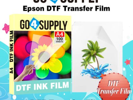 100 Sheets DTF Transfer Film Paper A4 Double Sided Thick Clear Pretreat Sheets, PET Heat Transfer Paper for Epson Inkjet Printer DTG Printer Direct Print On T Shirts Textile Supply