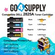 Compatible (BK 3,000 Yield, C M Y 2,500 Yield) Dell 2825 set combo Black 593-BBOW N7DWF Cyan 593-BBOX P3HJK Magenta 593-BBOY 5PG7P Yellow 593-BBOZ 3P7C4 Toner Cartridge Replacement for H625cdw H825cdw S2825cdn Printer Supply