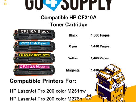 Compatible Set for HP CF210A Toner Cartridge Used for HP LaserJet Pro 200 color M251n  251nw  251MFP  M276n nw Printer Cheap