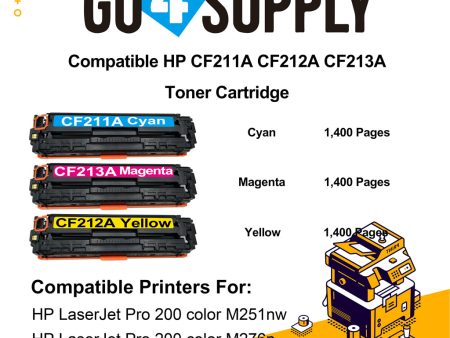 Compatible 3-Color Combo HP CF210A Toner Cartridge Used for HP LaserJet Pro 200 color M251n  251nw  251MFP  M276n nw Printer For Discount