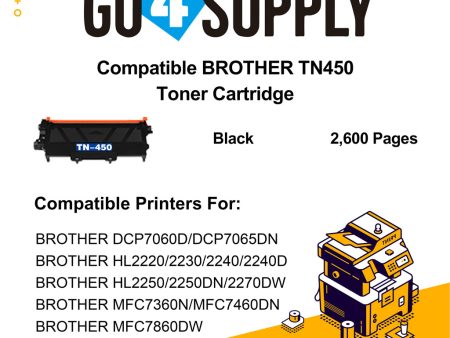 Compatible Brother TN450 TN-450 Toner Unit Used for Brother DCP7060D DCP7065DN; HL2220  2230  2240  2240D  2250  2250DN  2270DW MFC7360N; MFC7460DN MFC7860DW Printer Supply