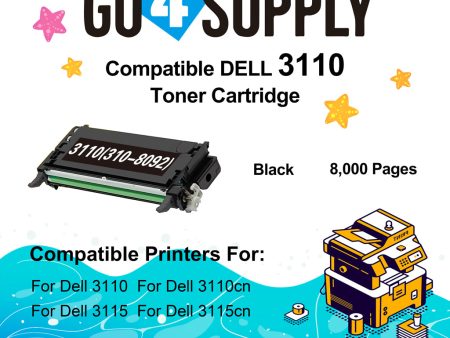 Compatible Black Dell 3110 Toner Cartridge Replacement for 310-8092 Used for Dell 3110cn, 3115cn, 3110, 3115 Print Discount