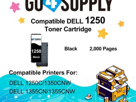 Compatible Black Dell 1250 810WH Toner Cartridge Replacement for Dell 331-0778 Used for 1250c 1350cnw 1355cn 1355cnw C1760nw C1765nf Printer on Sale