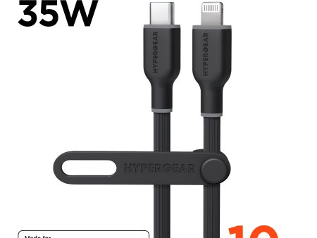 Flexi Pro USB-C to Lightning Soft-Touch Silicone Fast Charge Cable | 10ft | Black Sale