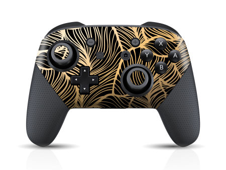 Nintendo Switch Pro CONTROLLER SIGNATURE Abstract Royal Floral Skin Online now