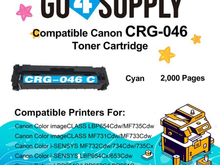 Compatible (Standard-Yield) Cyan CANON CRG046 CRG-046 Toner Cartridge Used for Color imageCLASS LBP654Cdw MF735Cdw MF731Cdw MF733Cdw; Color i-SENSYS LBP654Cx 653Cdw MF732Cdw 734Cdw 735Cx; Satera MF731Cdw LBP654C LBP652C LBP651C MF735Cdw MF733Cdw Online Sale