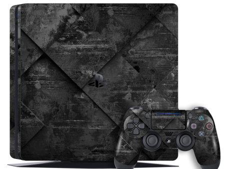 Playstation 4 SLIM (PS4 Slim) SIGNATURE BLACK TILES Skin - 02 Discount