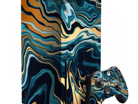 XBOX Series X SIGNATURE Indigo-Gold Liquid Skin Online Hot Sale